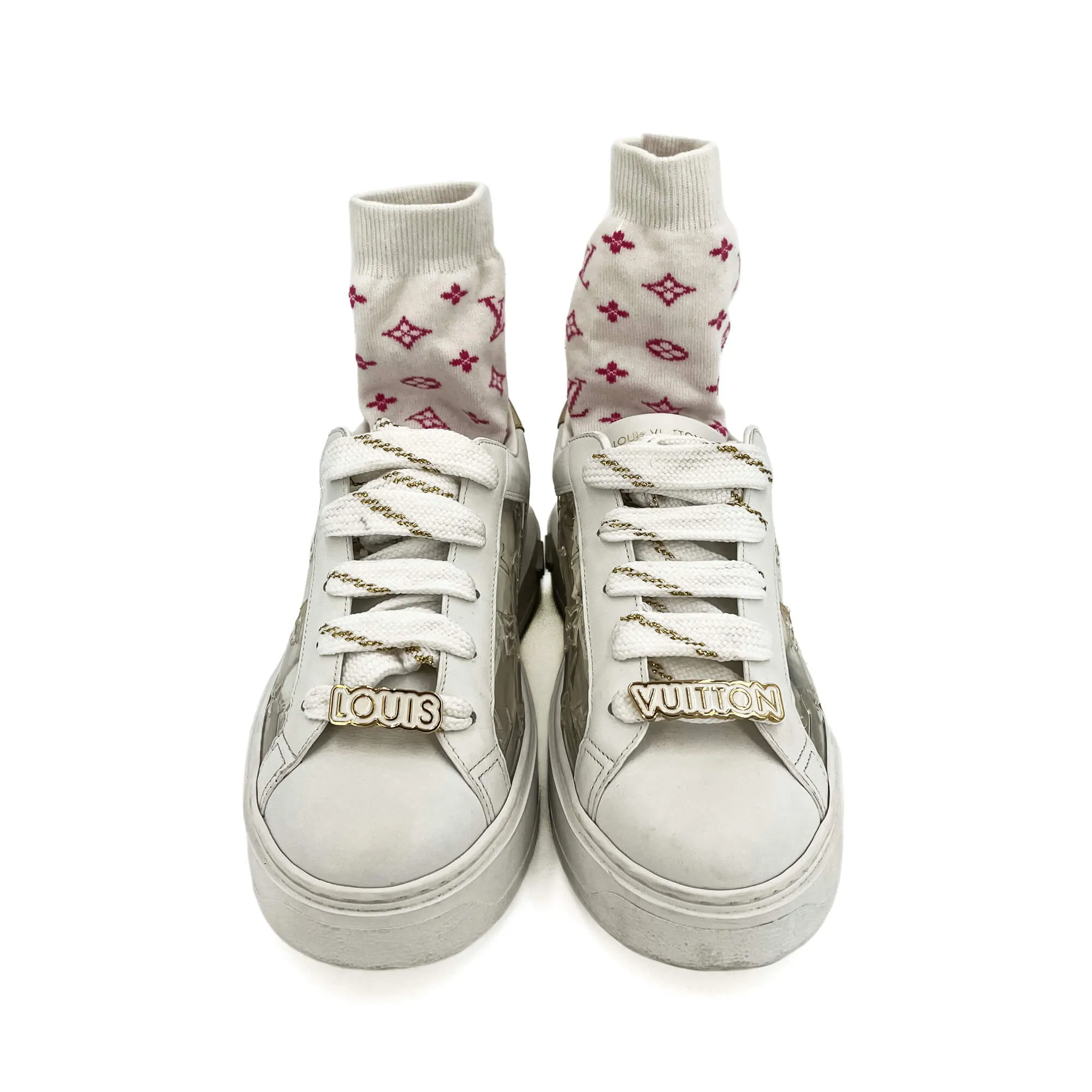 Time out Leather Sneakers With Socks 39 Monogram