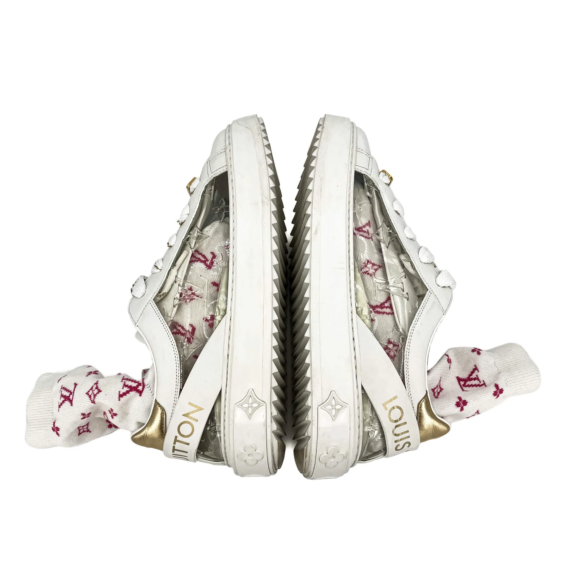 Time out Leather Sneakers With Socks 39 Monogram