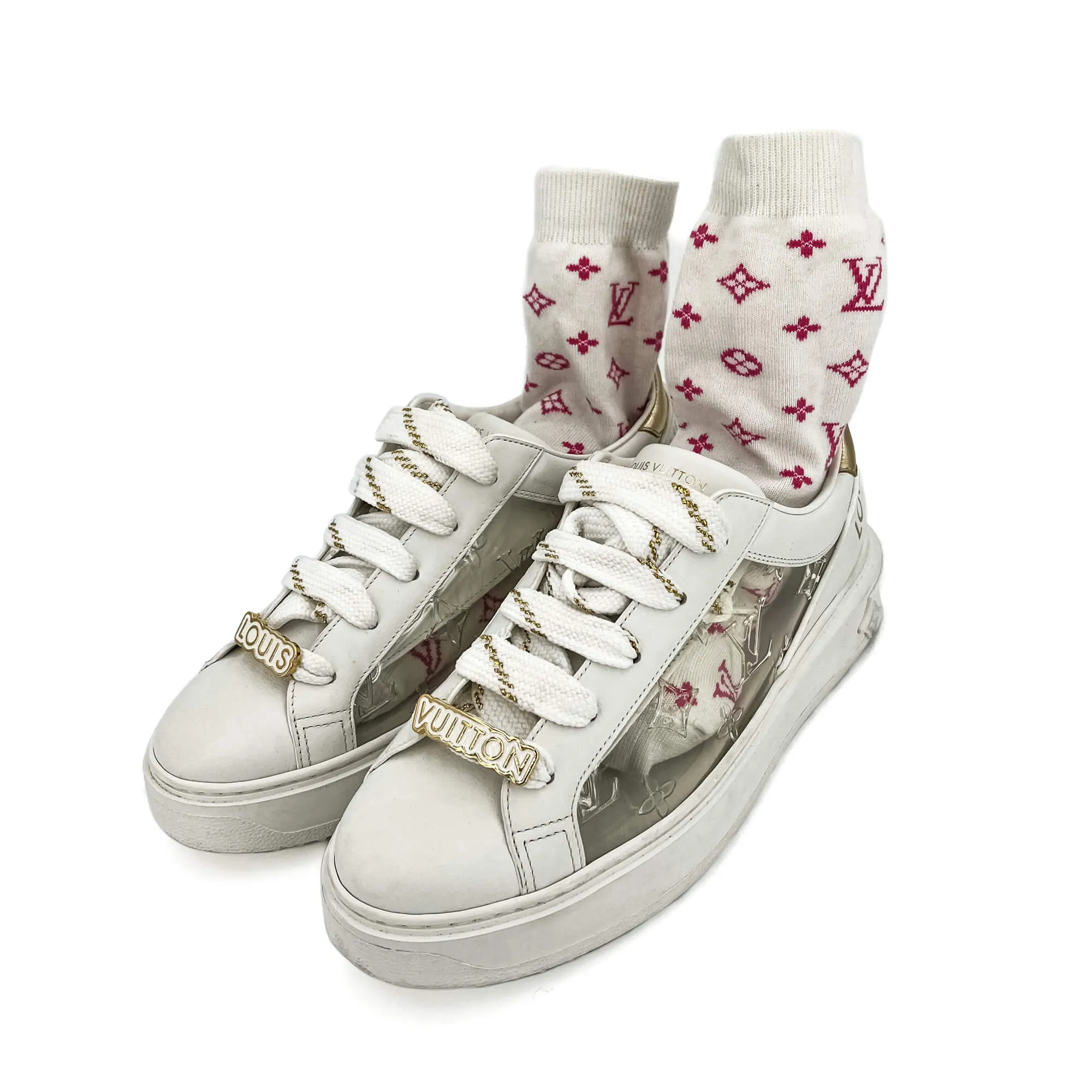 Time out Leather Sneakers With Socks 39 Monogram