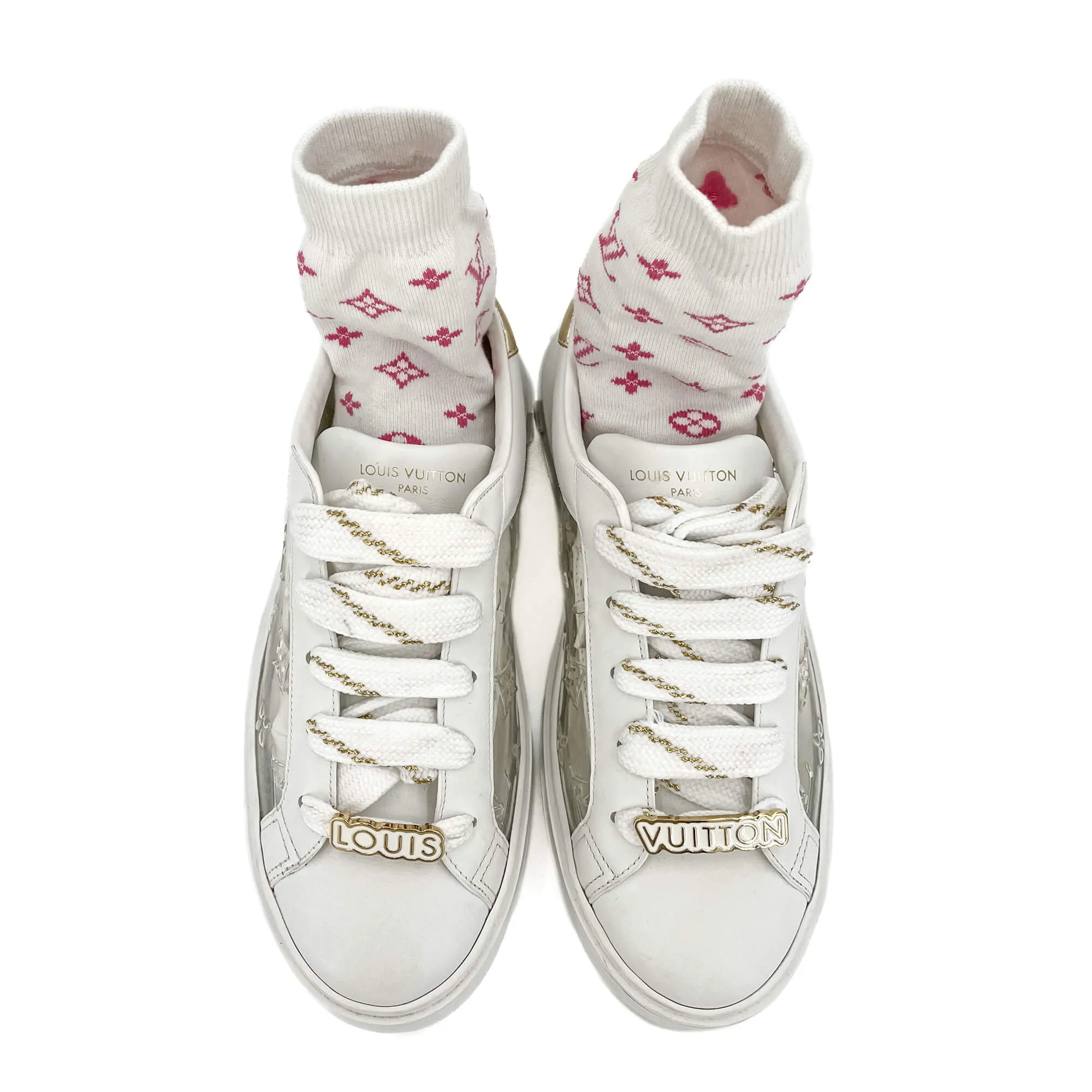 Time out Leather Sneakers With Socks 39 Monogram