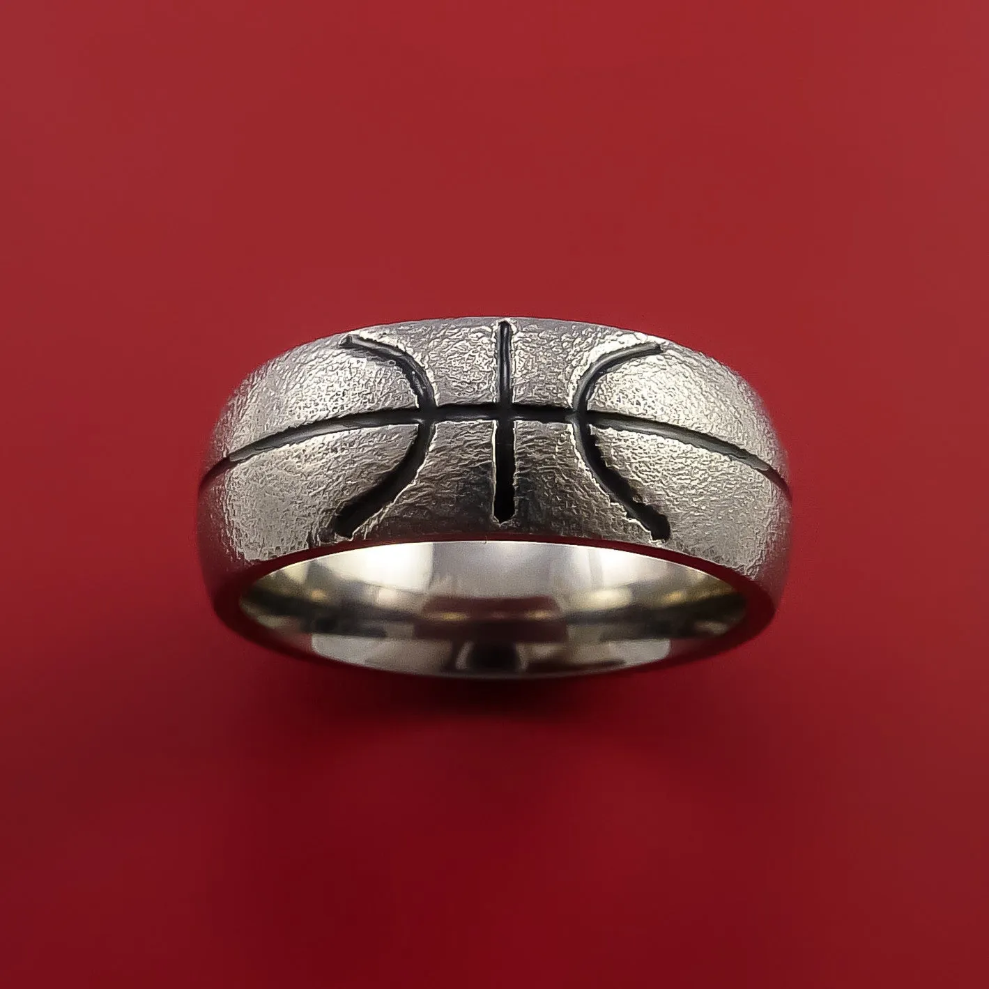 Titanium Basketball Inspired Ring Custom Made Band