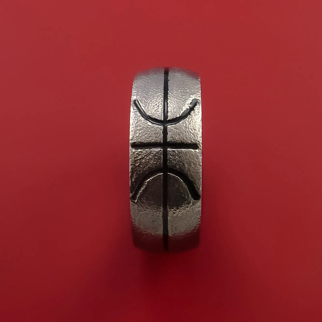 Titanium Basketball Inspired Ring Custom Made Band
