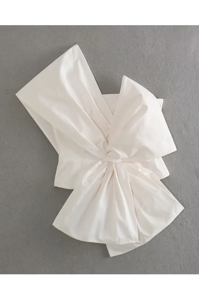 TK654 Solid Color Bow Tank Top
