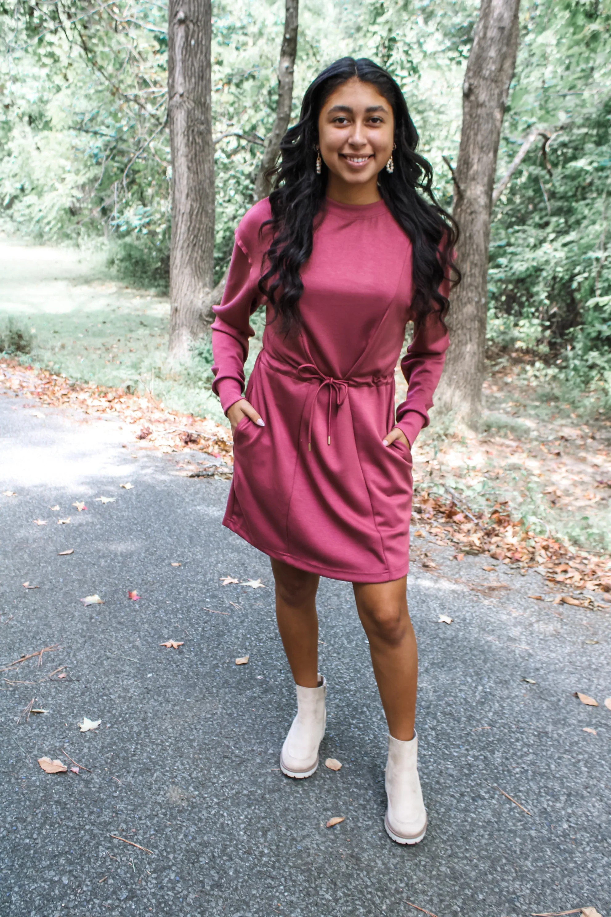 True To Me Drawstring Dress • Wine - FINAL SALE