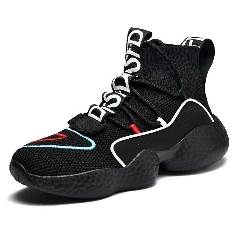 Unisex Plus Size 36-48 Men High-top Sneakers Couples Running Basketball Shoes Breathable Shockproof Non-slip Sports Shoes for Men and Women