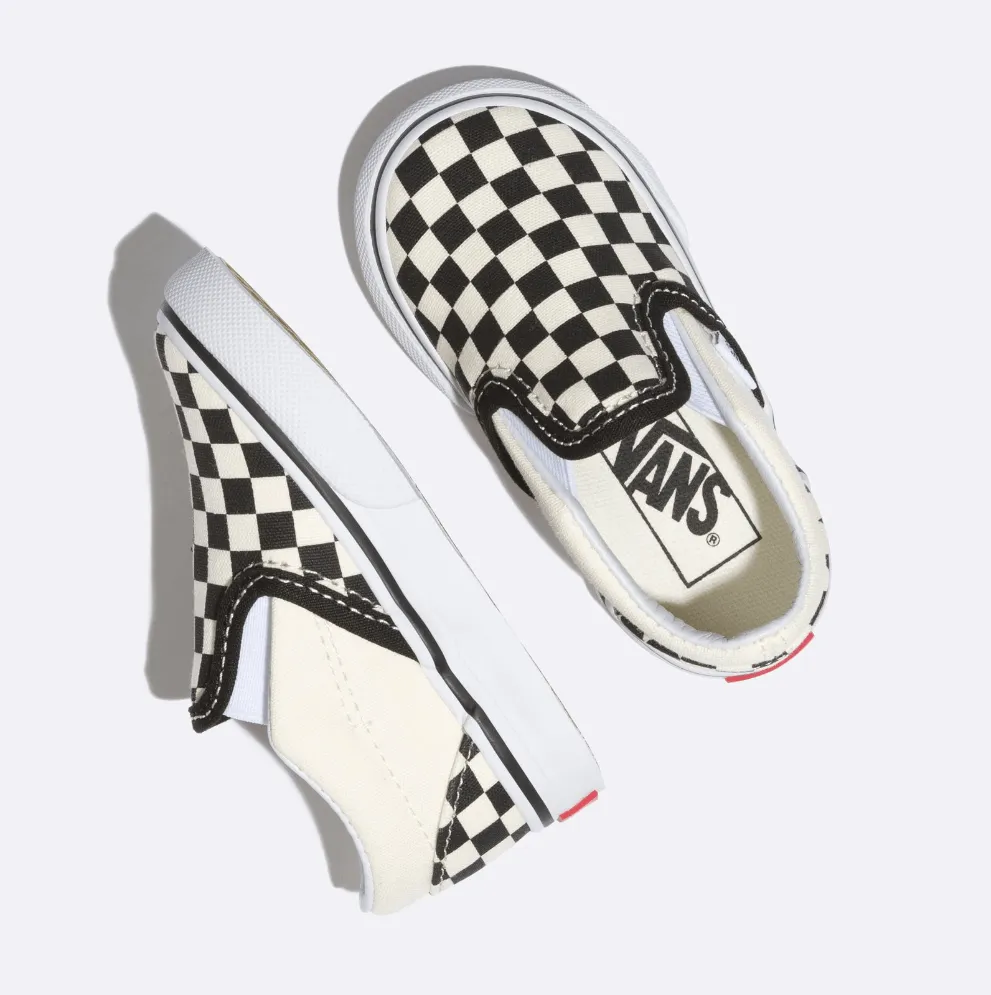 VANS Toddler Classic Slip On Checkerboard Black/Off White/White