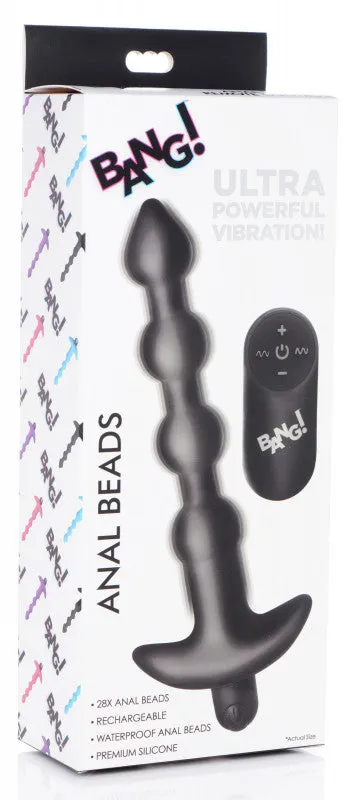Vibrating Silicone Anal Beads and Remote Black