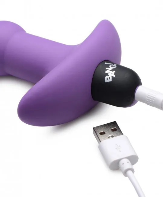 Vibrating Silicone Anal Beads and Remote Control - Purple