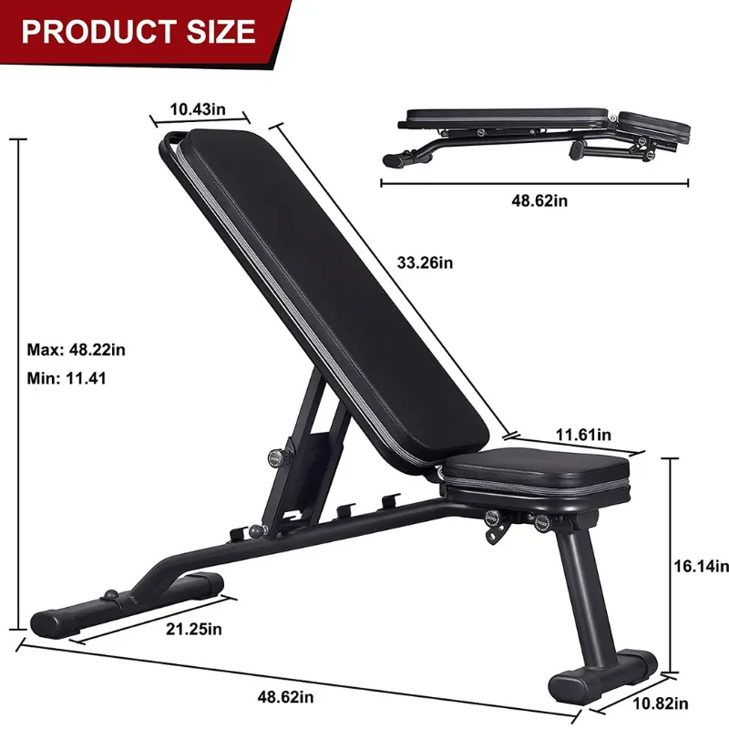 WB80 Adjustable Workout Weight Bench for Home Gym