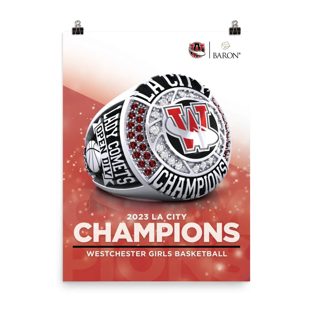 Westchester Girls Basketball 2023 Championship Poster