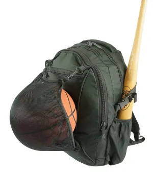 Wholesale Case Lot: 20pcs Heavy Duty 17 Inch Sports School Backpack | Dedicated Basketball Soccer Compartment  |||   20 PACKS | $18.49 PER PACK