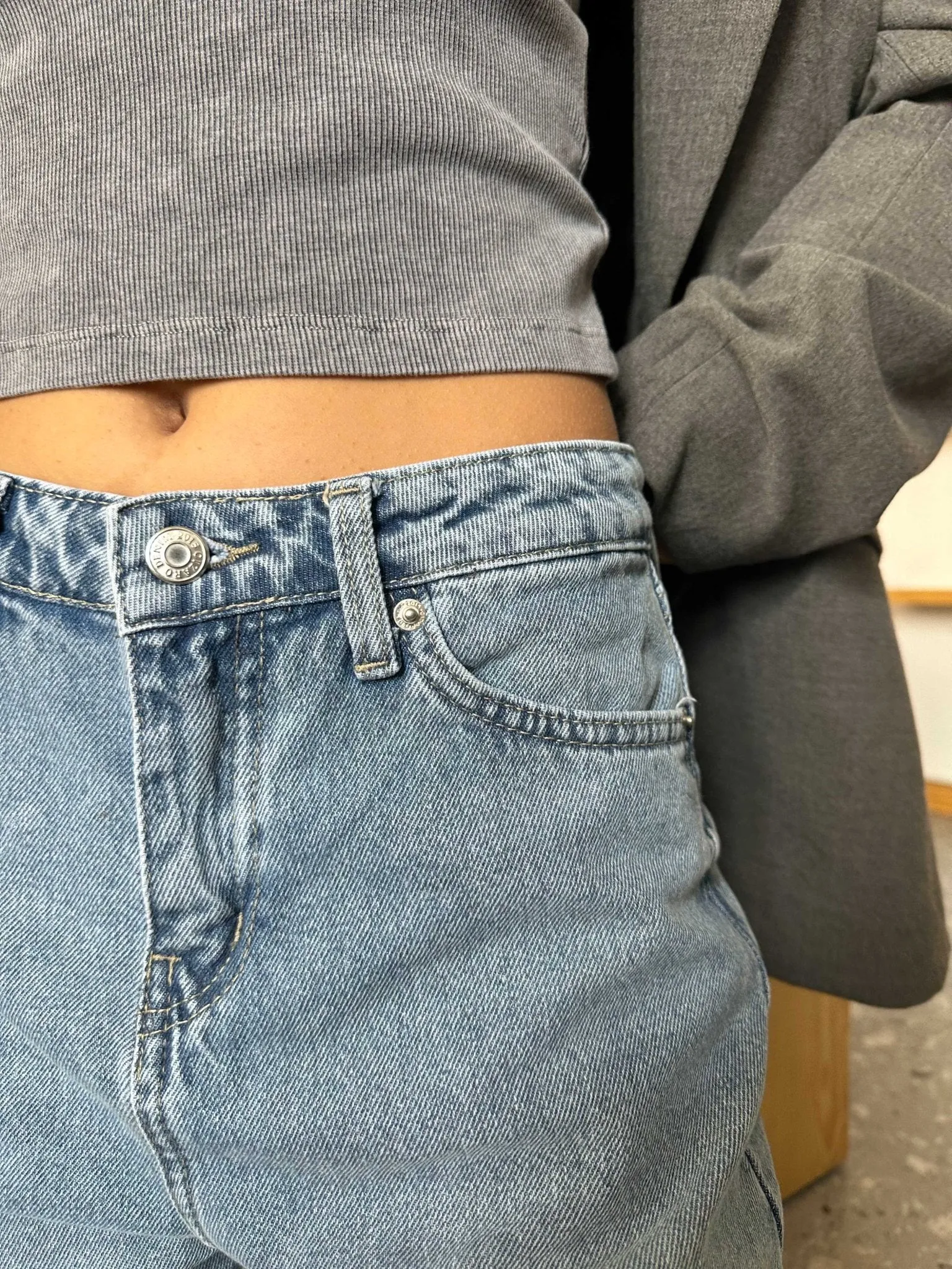 Wide Leg Jeans - Ocean Medium Blue Washed Jeans.