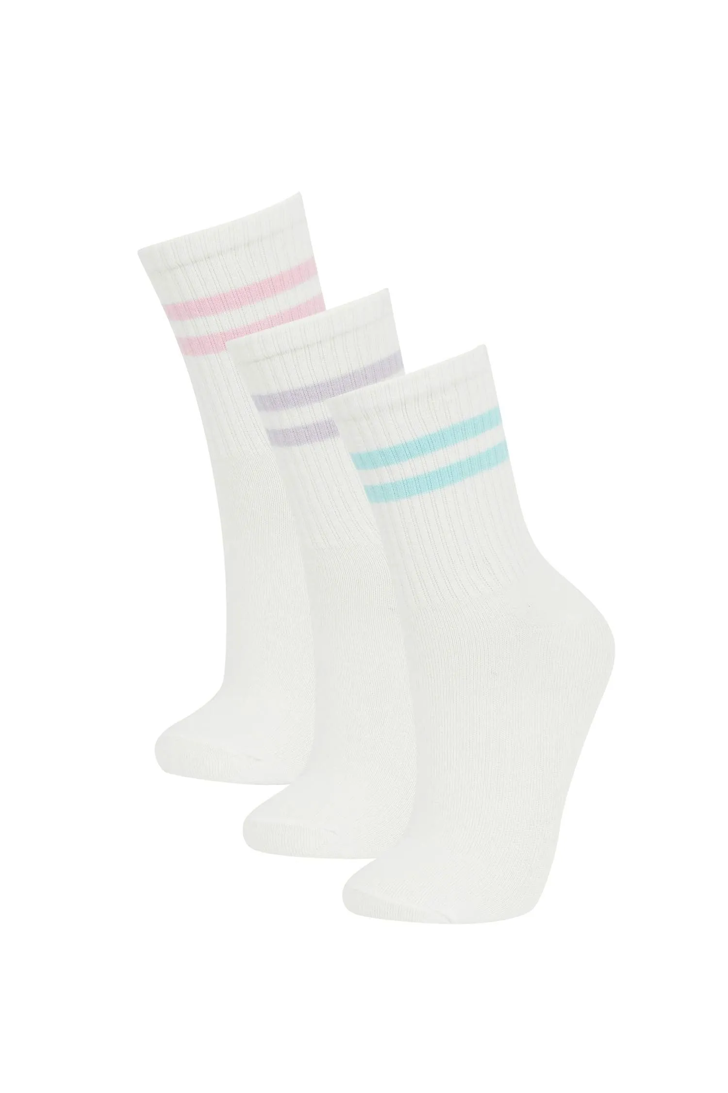 Women Comfortable Elastic 3-Pack Cotton Long Socks