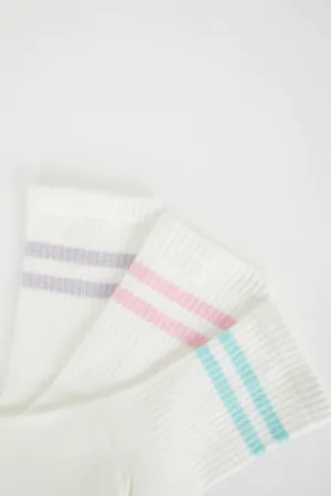Women Comfortable Elastic 3-Pack Cotton Long Socks