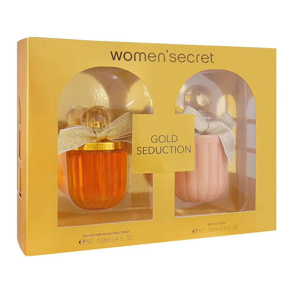 Women Secret Gold Seduction Gift Set, For Women, Eau de Parfum Natural Spray 100ml Body Lotion 200ml | Spain | Fragrance For Women