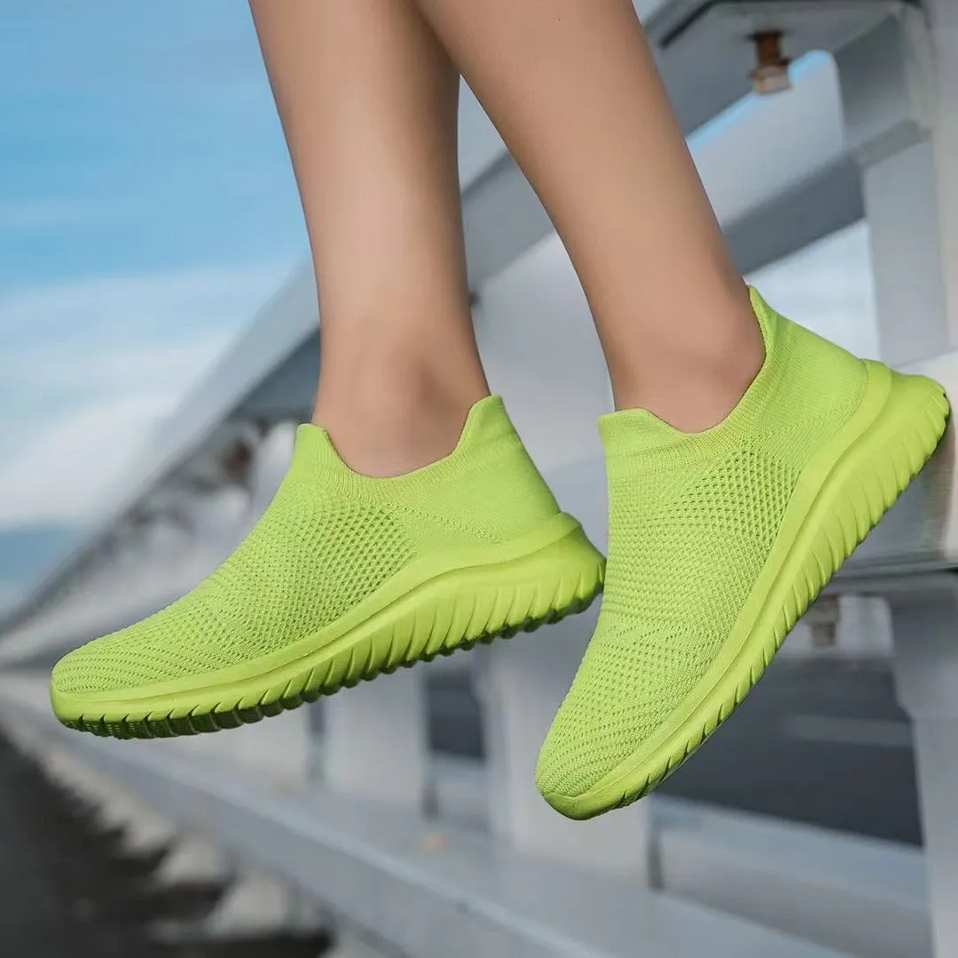 Women's & Men's Autumn Couple Flying Woven Socks Mouth Casual Shoes