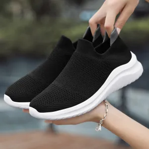 Women's & Men's Autumn Couple Flying Woven Socks Mouth Casual Shoes
