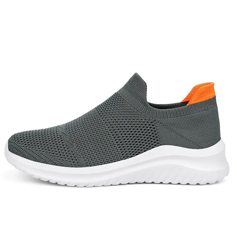Women's & Men's Autumn Couple Flying Woven Socks Mouth Casual Shoes
