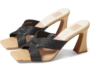 Women's Dolce Vita | Nitro Open Squared Toe Sandals | Black Raffia