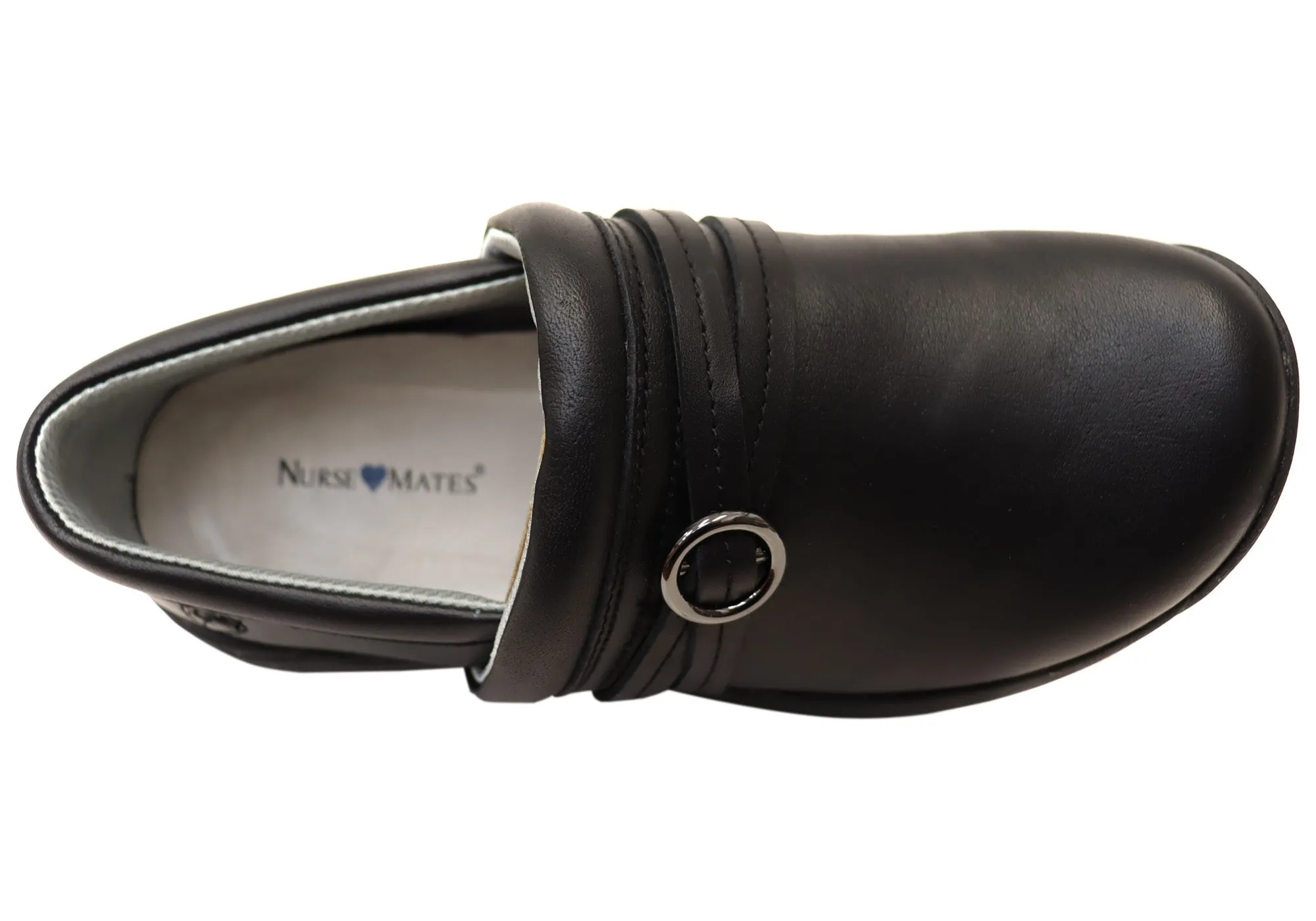 Womens Nurse Mates Ceri Comfortable Wide Fit Leather Slip On Shoes