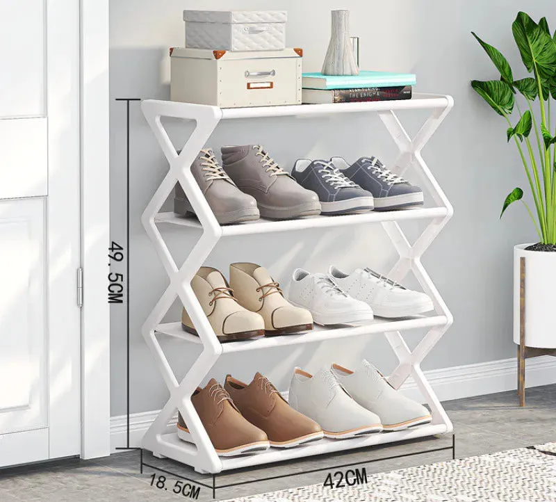X-Shaped Multi-Layer Shoe and Hat Rack