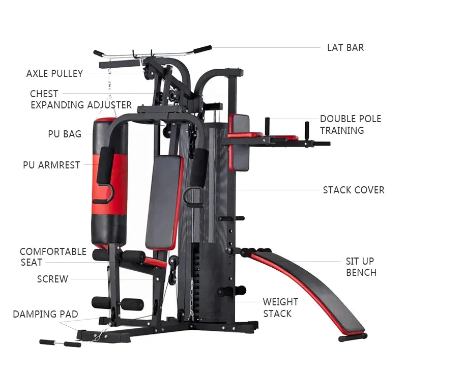 XINRUI 5 station multi jungle commercial gym equipment Multifunction gym machine body building fitness equipment station