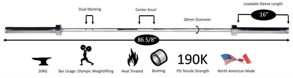 York Barbell | Men's Elite Training Bar - 28mm